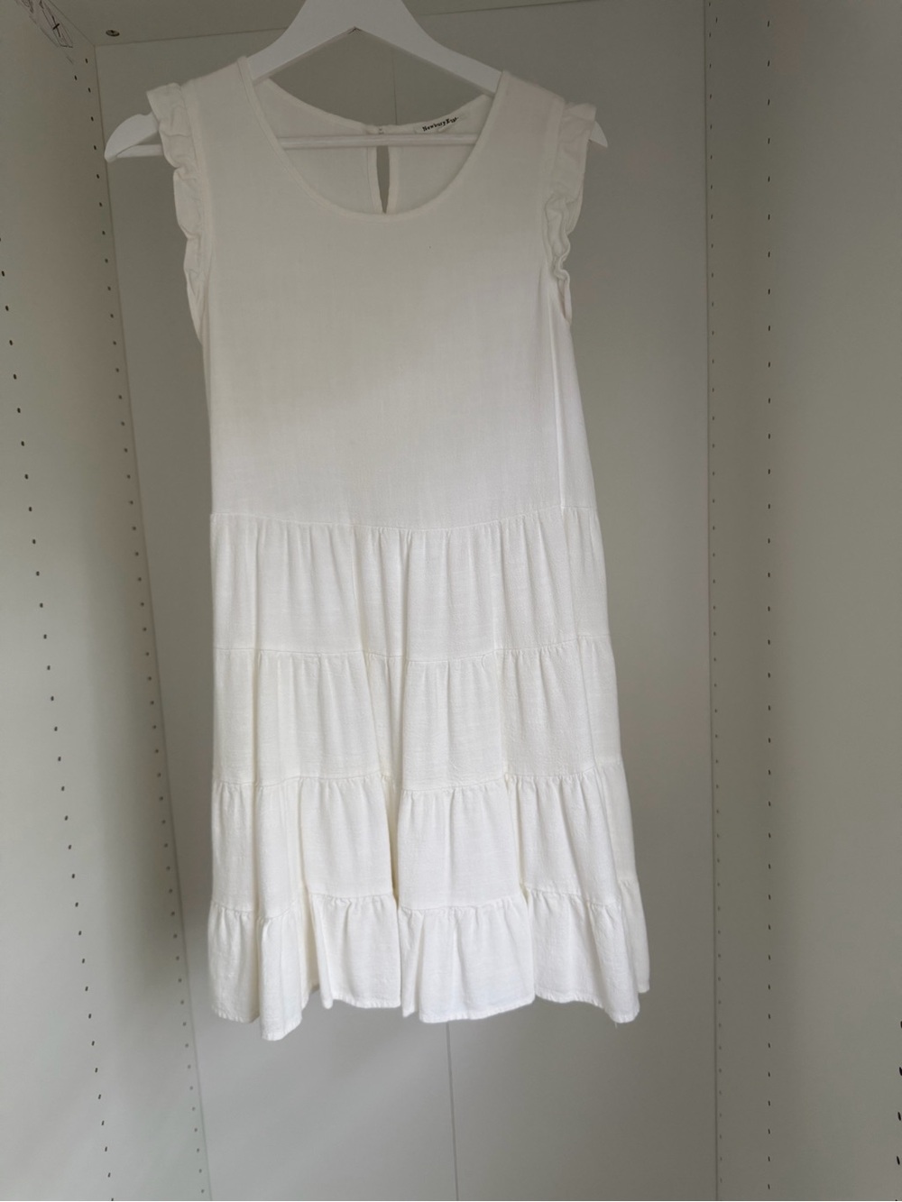 Newbury Kustom White Ruffled Tiered Casual Dress